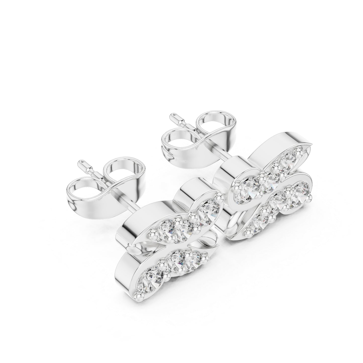 14K White Gold Round Lab-Grown Diamond Engagement Earrings for Women | Pure Carat