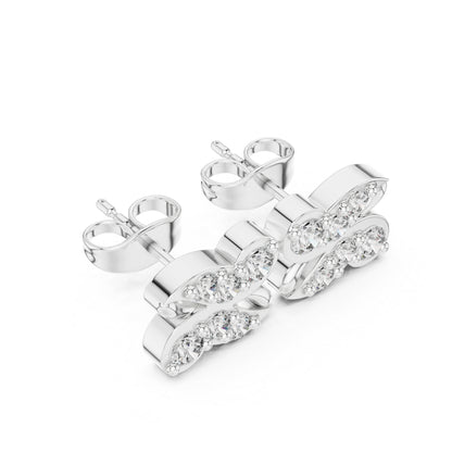 14K White Gold Round Lab-Grown Diamond Engagement Earrings for Women | Pure Carat