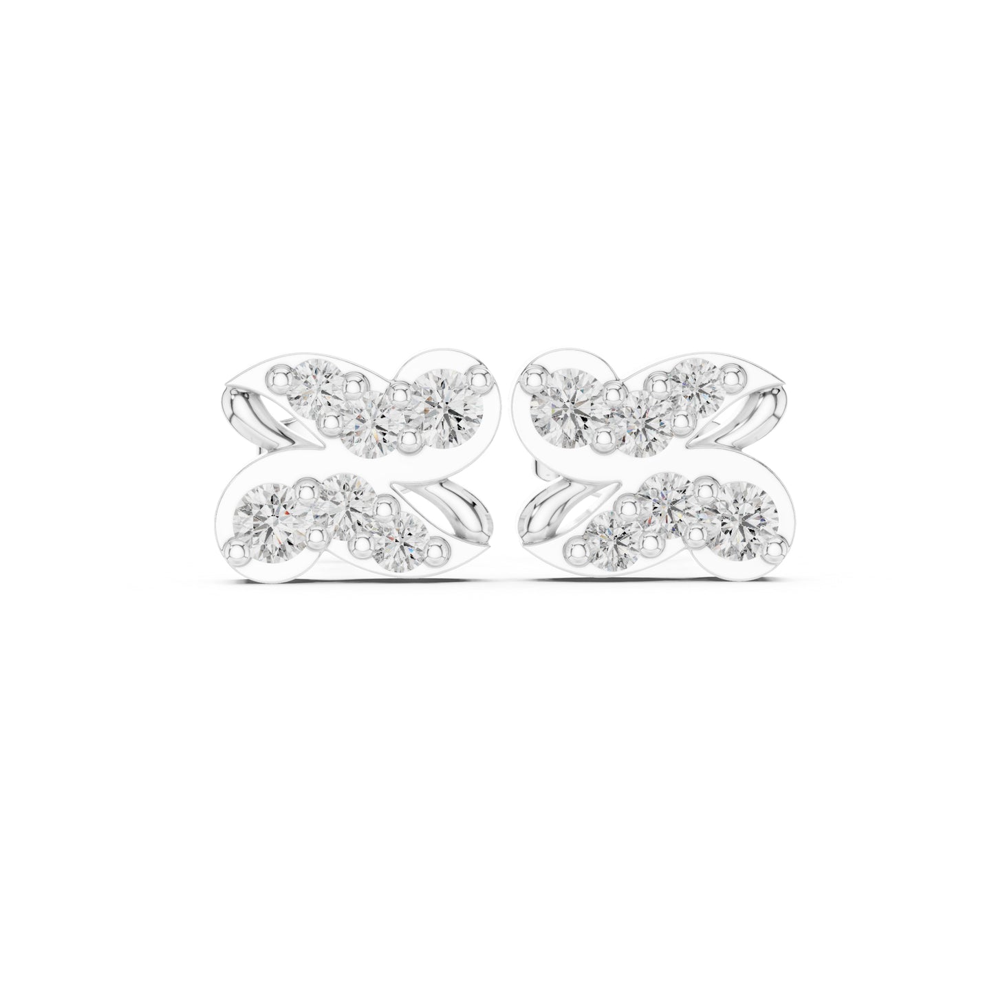14K White Gold Round Lab-Grown Diamond Engagement Earrings for Women | Pure Carat