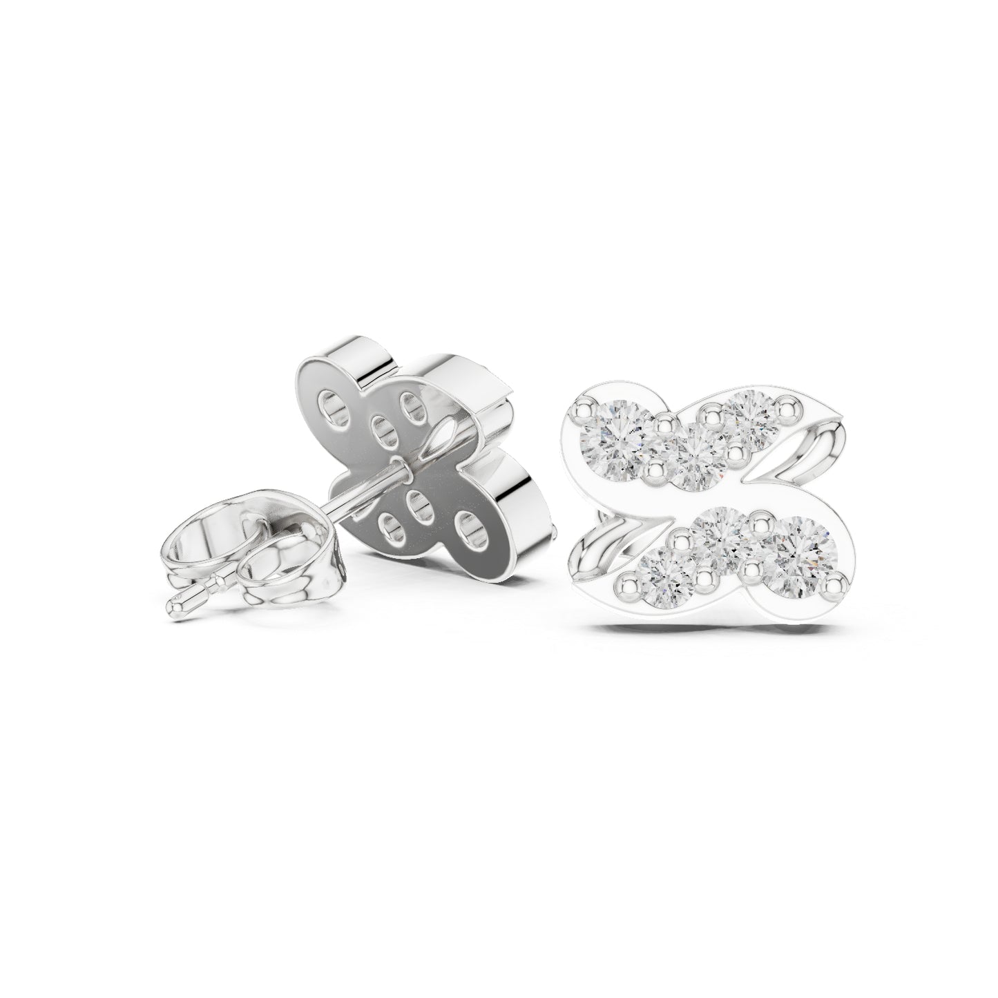 14K White Gold Round Lab-Grown Diamond Engagement Earrings for Women | Pure Carat