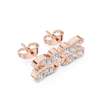 14K White Gold Round Lab-Grown Diamond Engagement Earrings for Women | Pure Carat