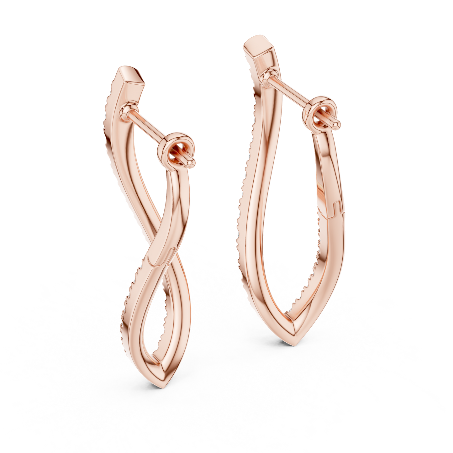 18K White Gold Round Lab-Grown Diamond Bridal Earrings for Women | Pure Carat