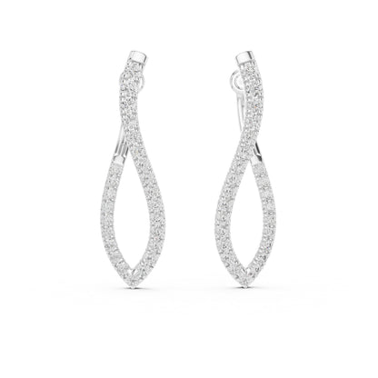 18K White Gold Round Lab-Grown Diamond Bridal Earrings for Women | Pure Carat