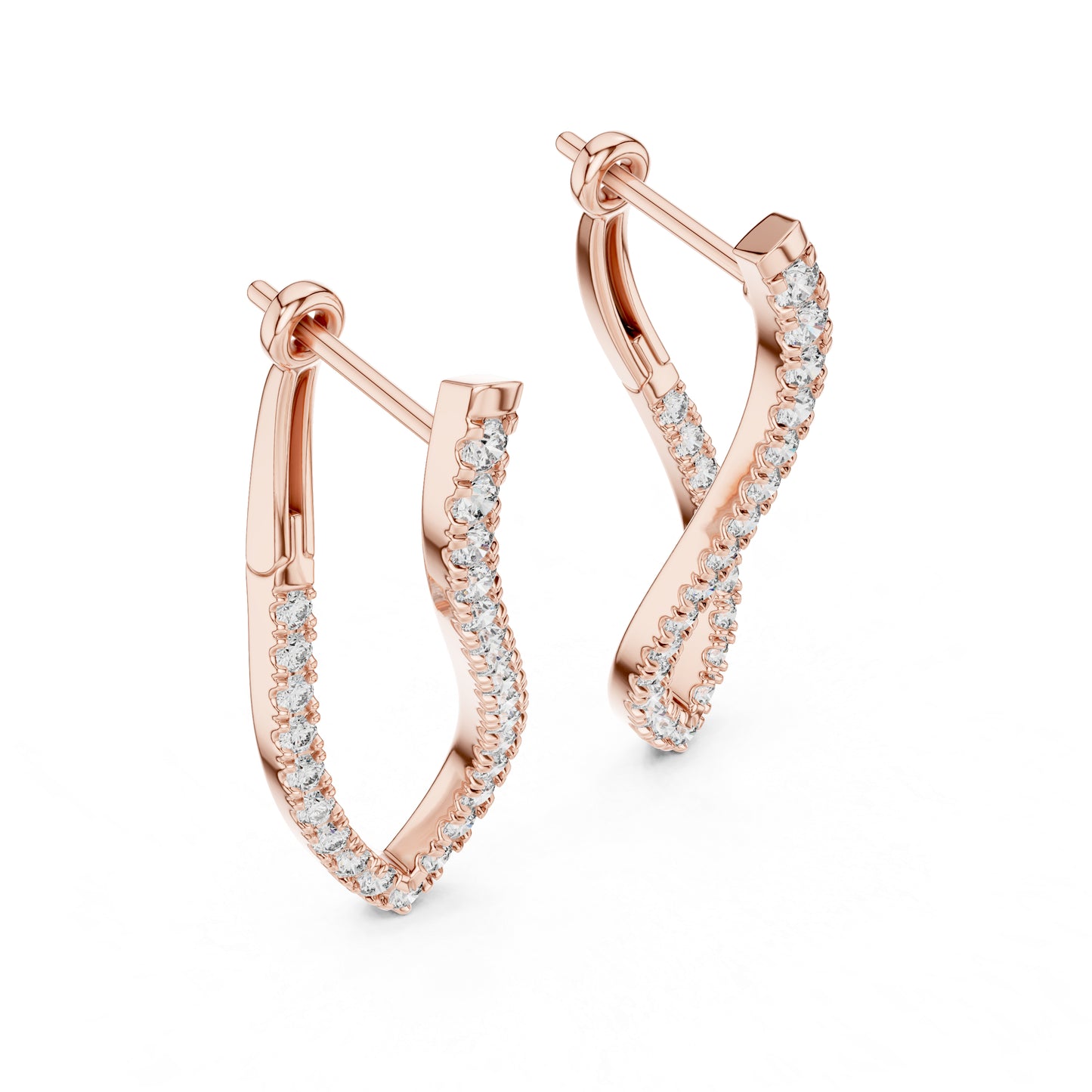 18K White Gold Round Lab-Grown Diamond Bridal Earrings for Women | Pure Carat