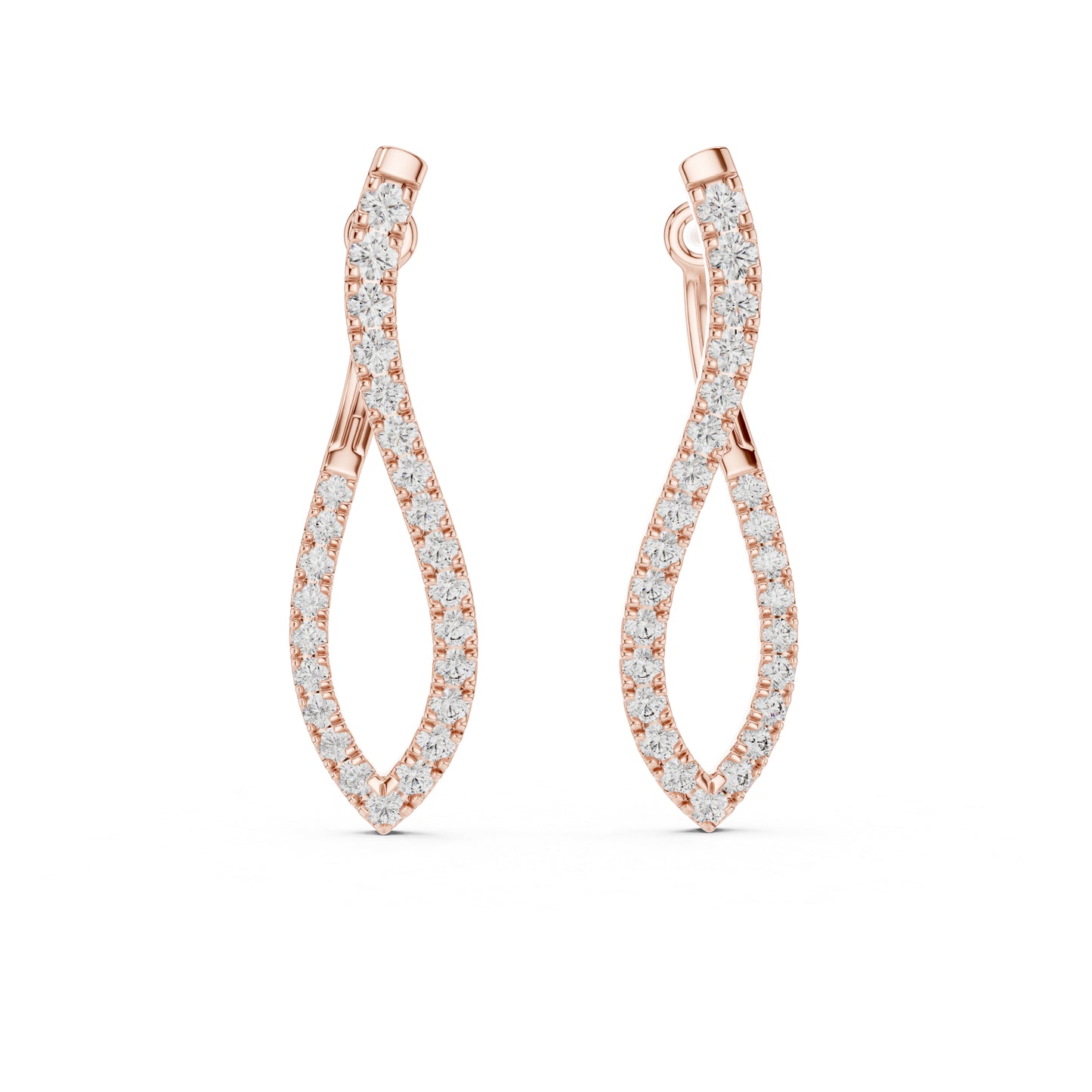 18K White Gold Round Lab-Grown Diamond Bridal Earrings for Women | Pure Carat