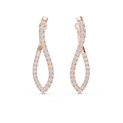 18K White Gold Round Lab-Grown Diamond Bridal Earrings for Women | Pure Carat
