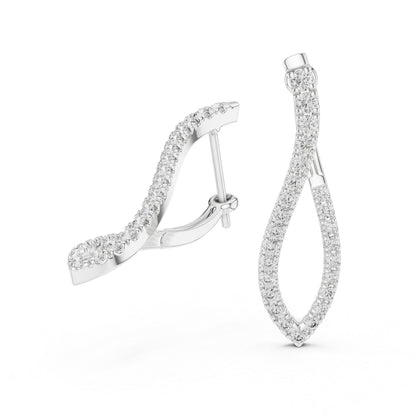 18K White Gold Round Lab-Grown Diamond Bridal Earrings for Women | Pure Carat