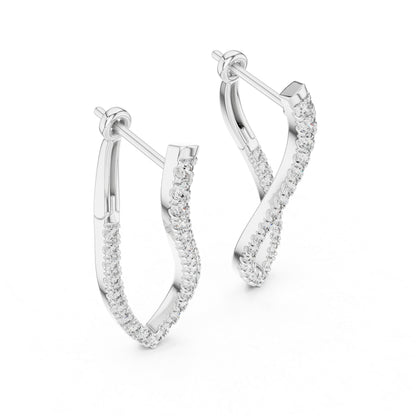 18K White Gold Round Lab-Grown Diamond Bridal Earrings for Women | Pure Carat