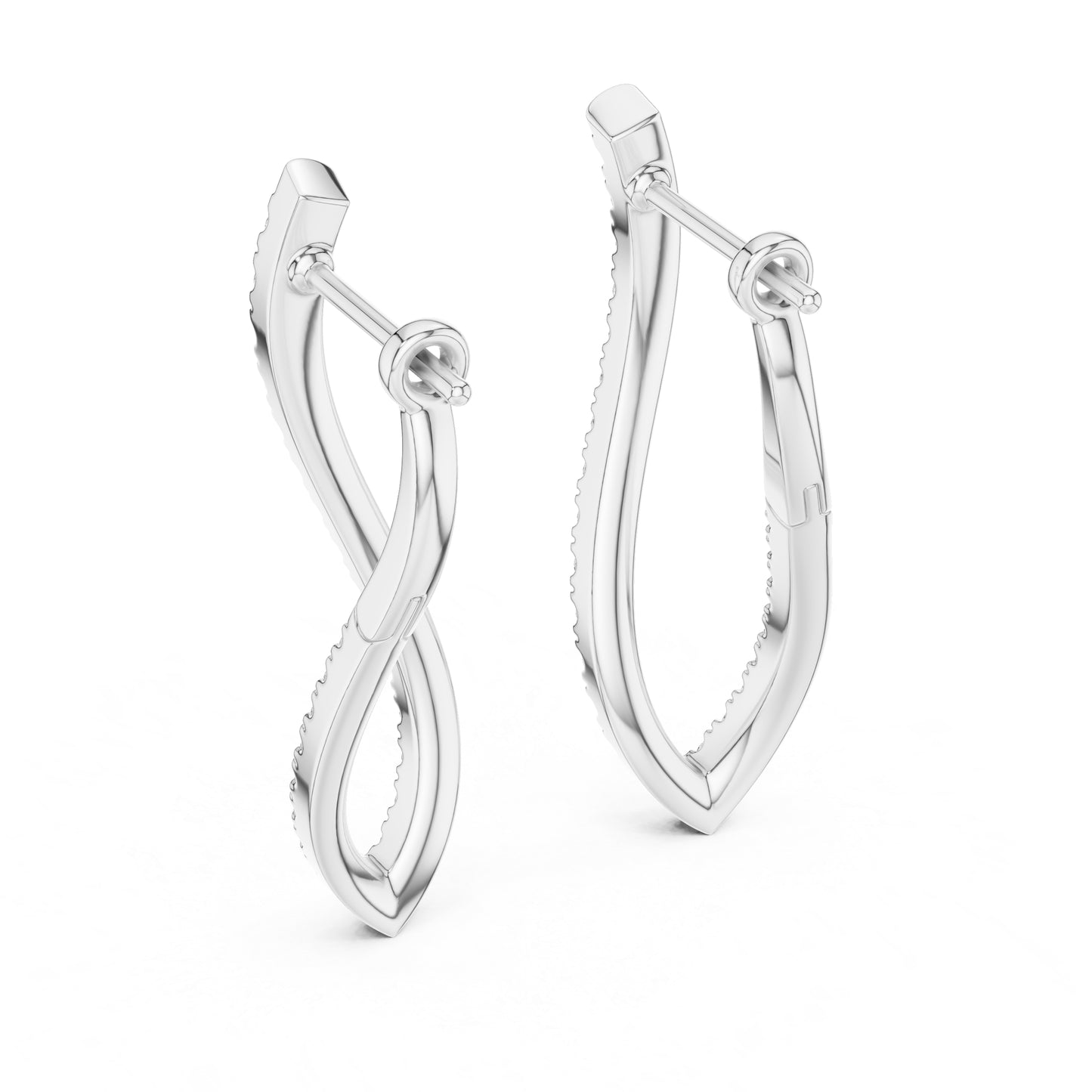 18K White Gold Round Lab-Grown Diamond Bridal Earrings for Women | Pure Carat