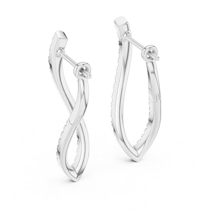 18K White Gold Round Lab-Grown Diamond Bridal Earrings for Women | Pure Carat