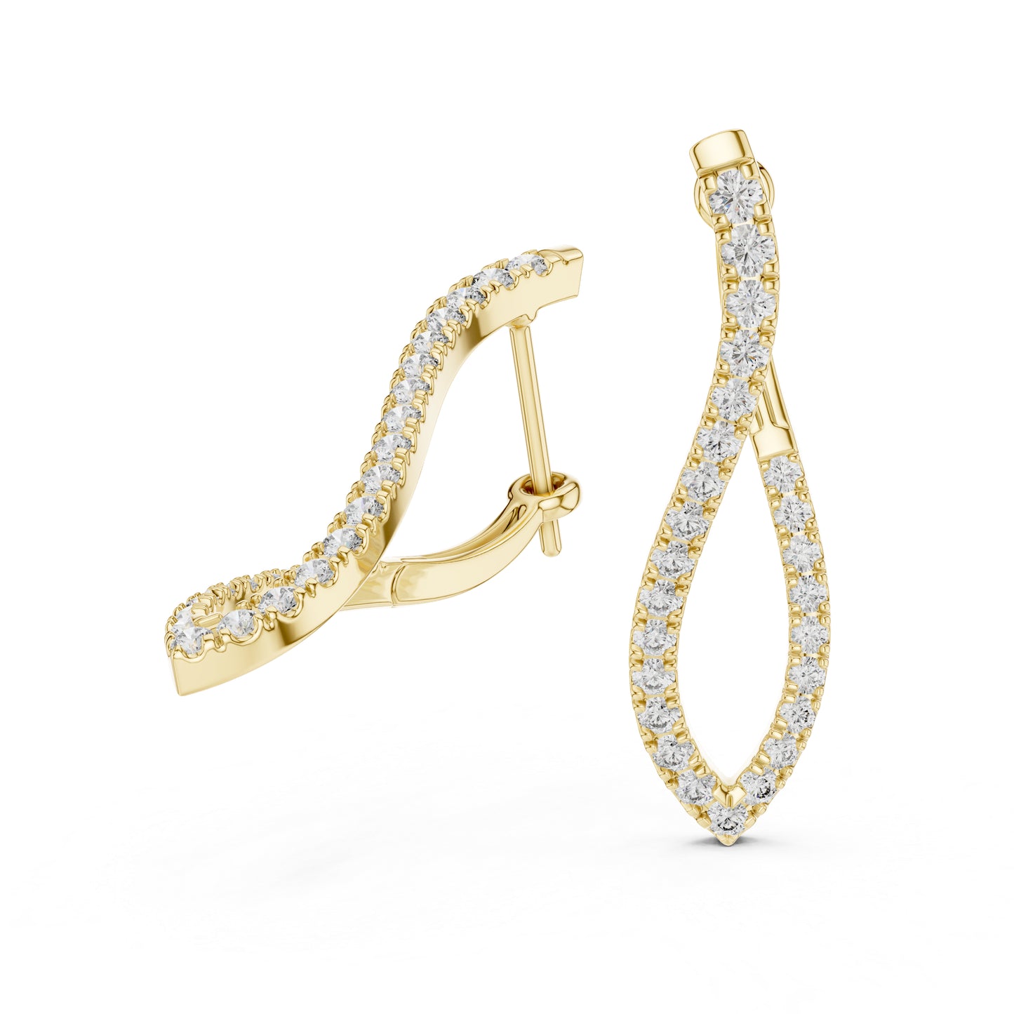 18K White Gold Round Lab-Grown Diamond Bridal Earrings for Women | Pure Carat