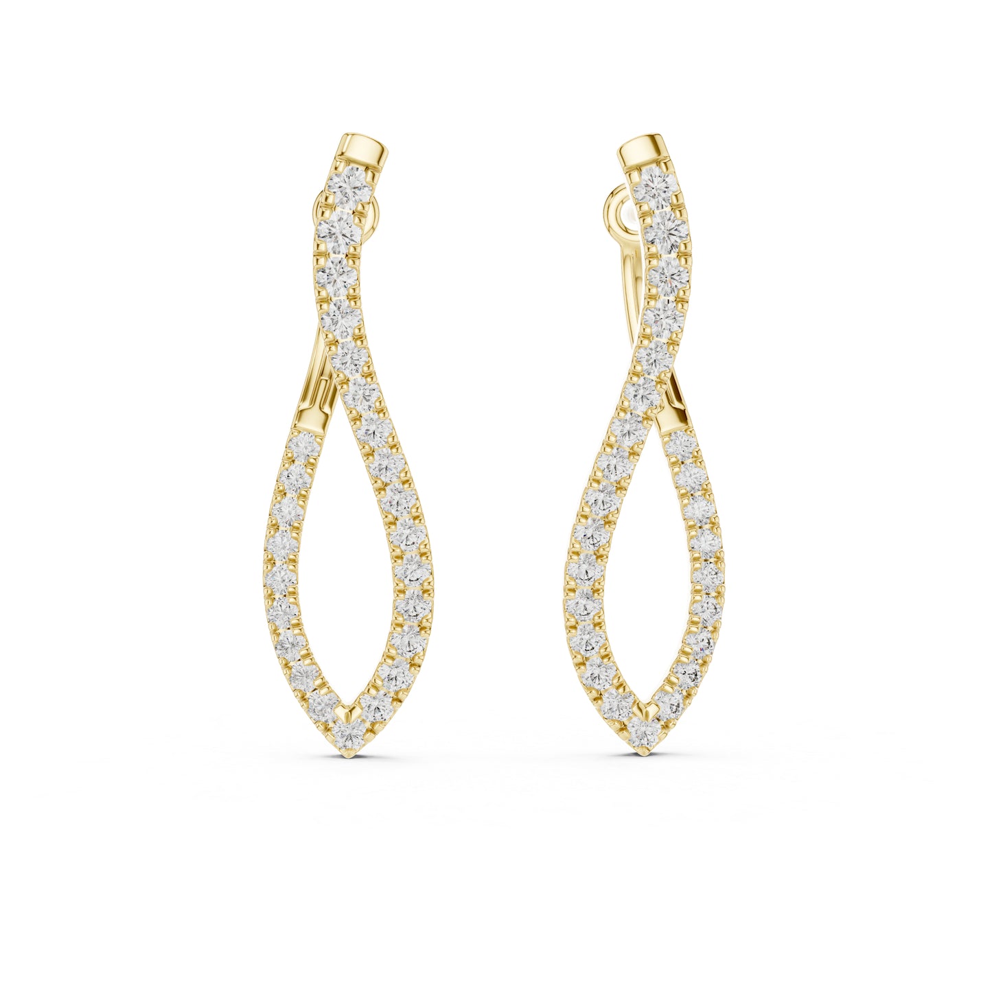 18K White Gold Round Lab-Grown Diamond Bridal Earrings for Women | Pure Carat
