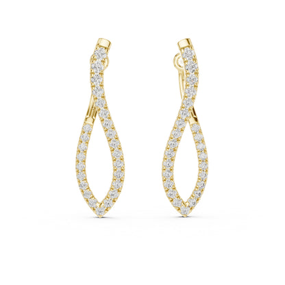 18K White Gold Round Lab-Grown Diamond Bridal Earrings for Women | Pure Carat