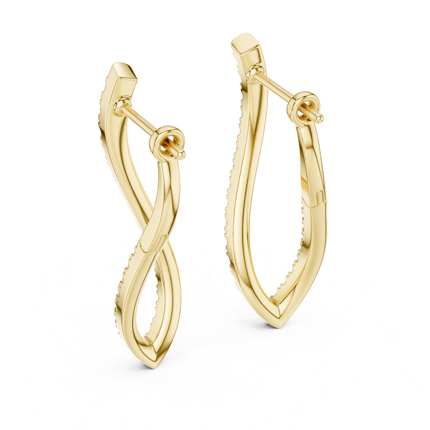 18K White Gold Round Lab-Grown Diamond Bridal Earrings for Women | Pure Carat