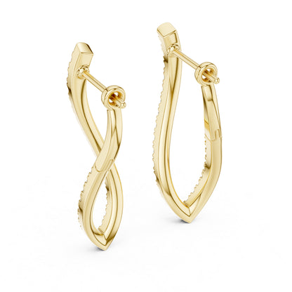 18K White Gold Round Lab-Grown Diamond Bridal Earrings for Women | Pure Carat
