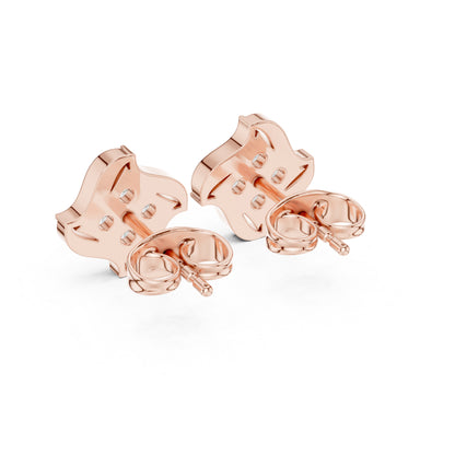 18K Rose Gold Round Lab-Grown Diamond Everyday Wear Earrings for Women | Pure Carat
