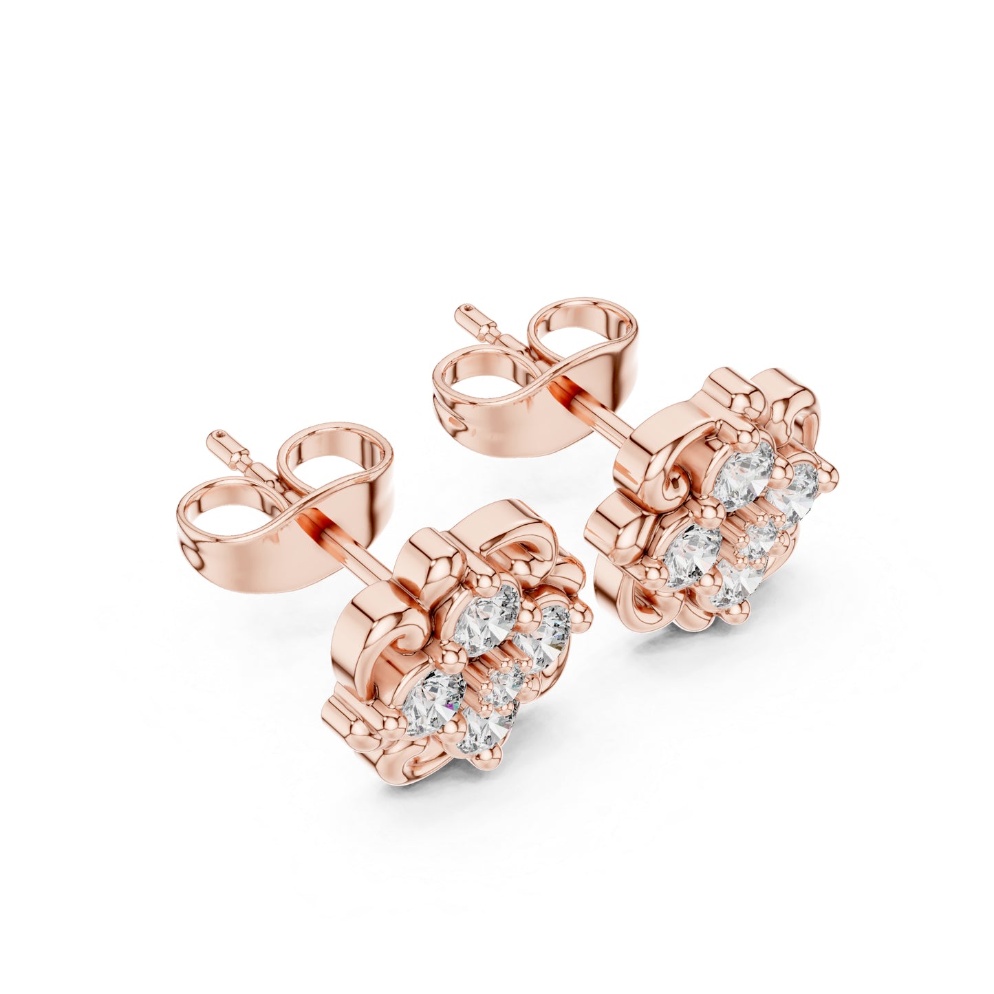 18K Yellow Gold Round Lab-Grown Diamond Engagement Earrings for Women | Pure Carat