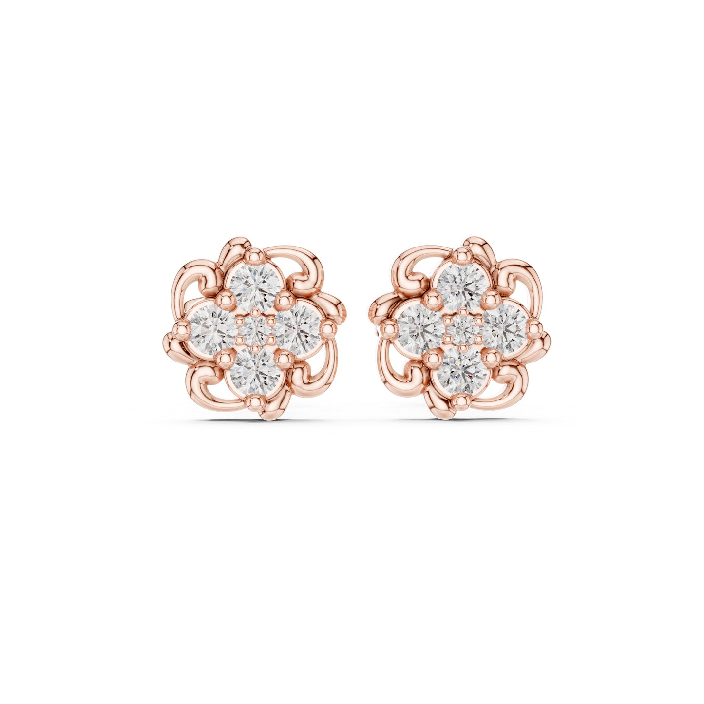 18K Yellow Gold Round Lab-Grown Diamond Engagement Earrings for Women | Pure Carat