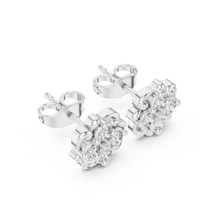 18K Yellow Gold Round Lab-Grown Diamond Engagement Earrings for Women | Pure Carat
