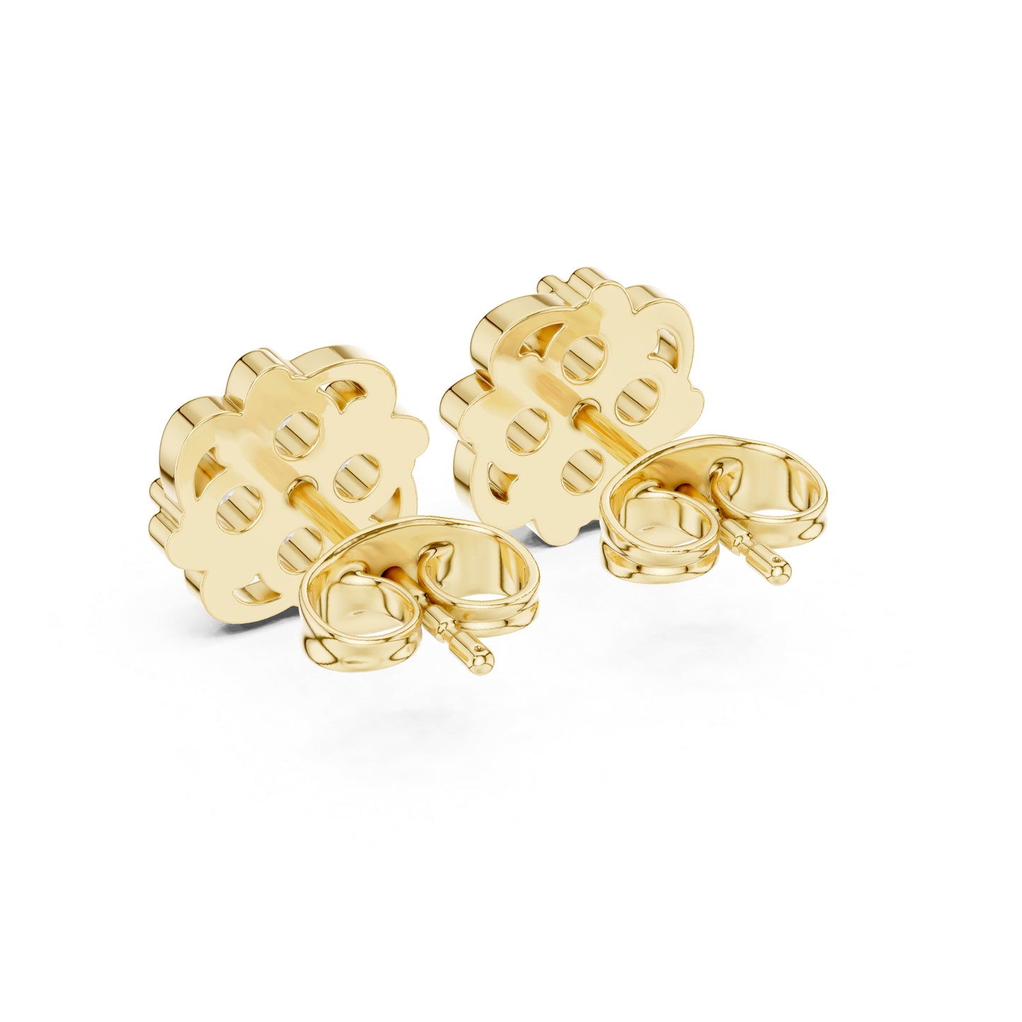 18K Yellow Gold Round Lab-Grown Diamond Engagement Earrings for Women | Pure Carat