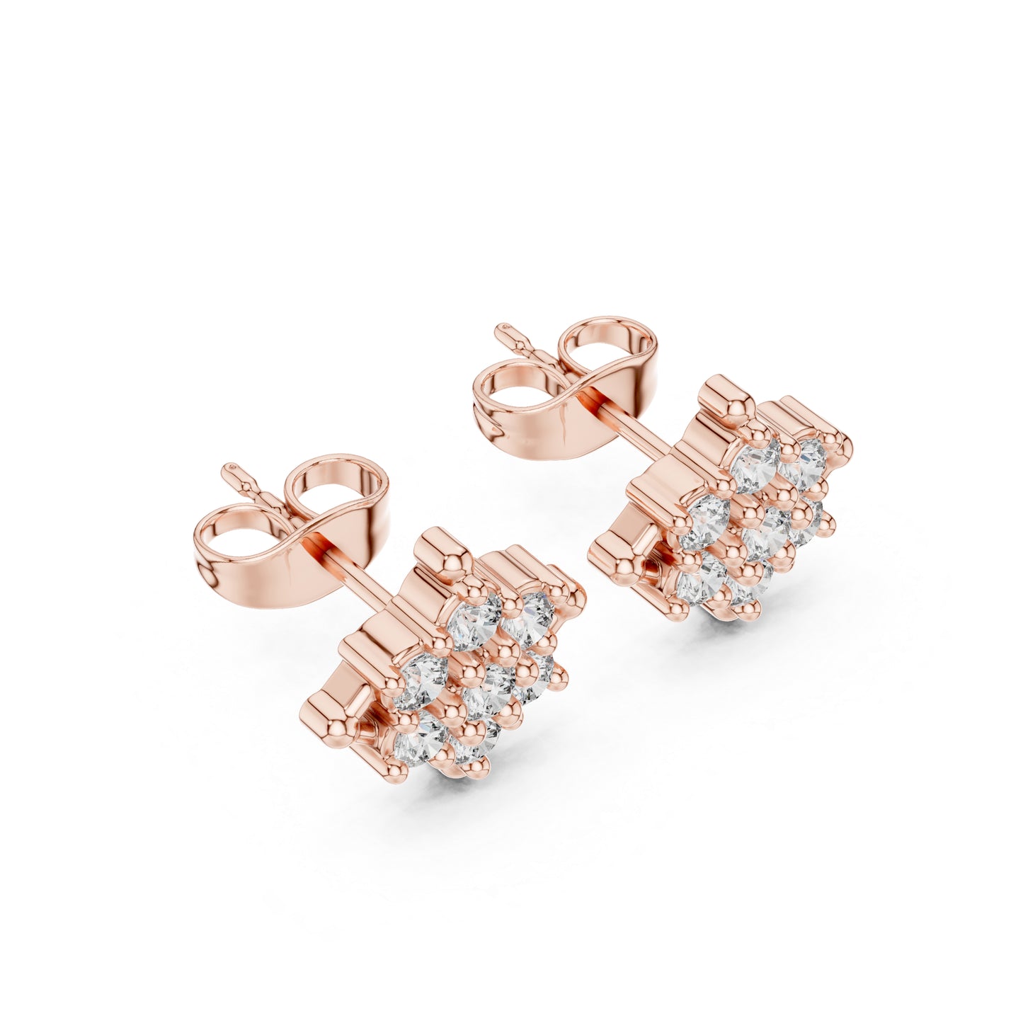 14K White Gold Round Lab-Grown Diamond Everyday Wear Earrings for Women | Pure Carat