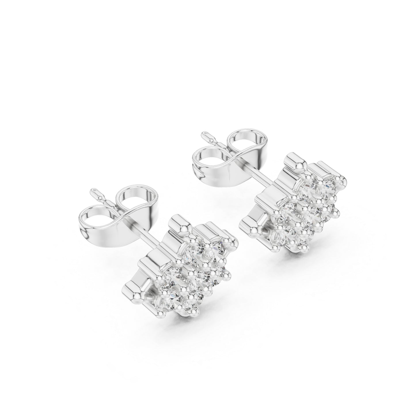 14K White Gold Round Lab-Grown Diamond Everyday Wear Earrings for Women | Pure Carat