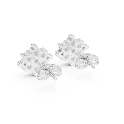 14K White Gold Round Lab-Grown Diamond Everyday Wear Earrings for Women | Pure Carat