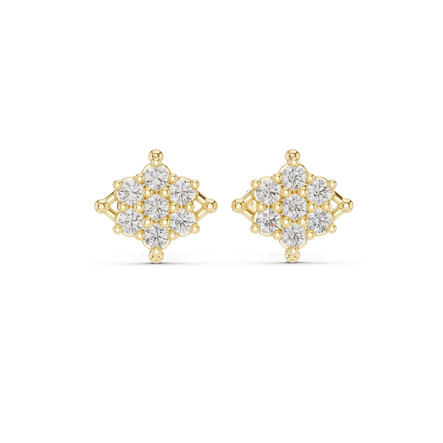 14K White Gold Round Lab-Grown Diamond Everyday Wear Earrings for Women | Pure Carat