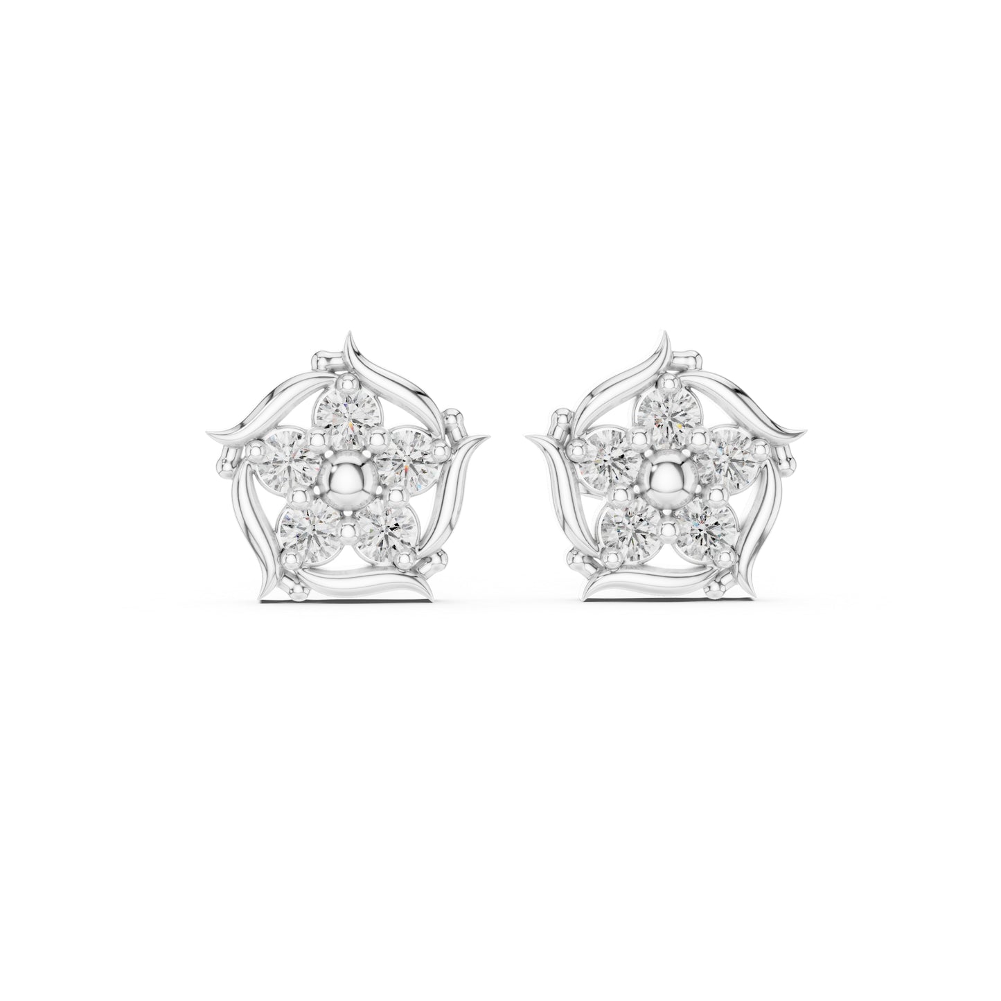 18K Rose Gold Round Lab-Grown Diamond Everyday Wear Earrings for Women | Pure Carat