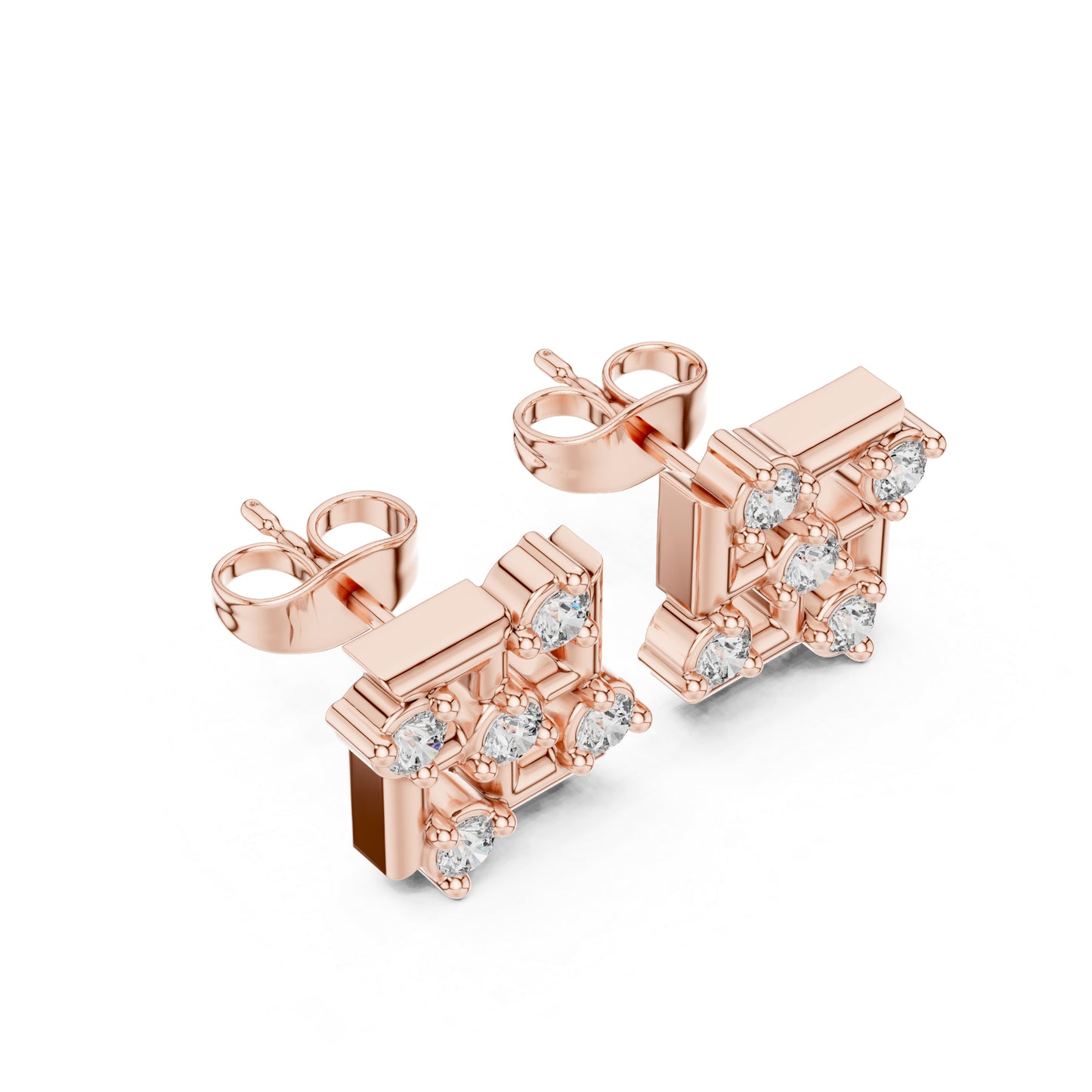 18K Yellow Gold Round Lab-Grown Diamond Engagement Earrings for Women | Pure Carat