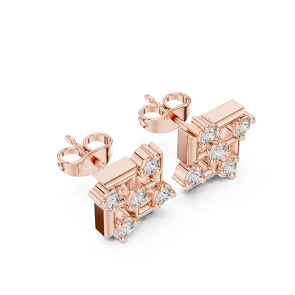 18K Yellow Gold Round Lab-Grown Diamond Engagement Earrings for Women | Pure Carat