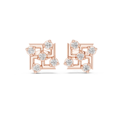 18K Yellow Gold Round Lab-Grown Diamond Engagement Earrings for Women | Pure Carat