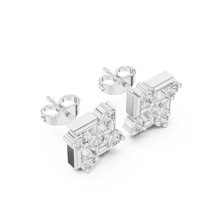 18K Yellow Gold Round Lab-Grown Diamond Engagement Earrings for Women | Pure Carat