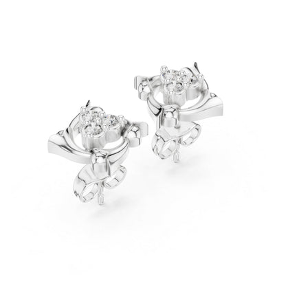 14K White Gold Round Lab-Grown Diamond Engagement Earrings for Women | Pure Carat