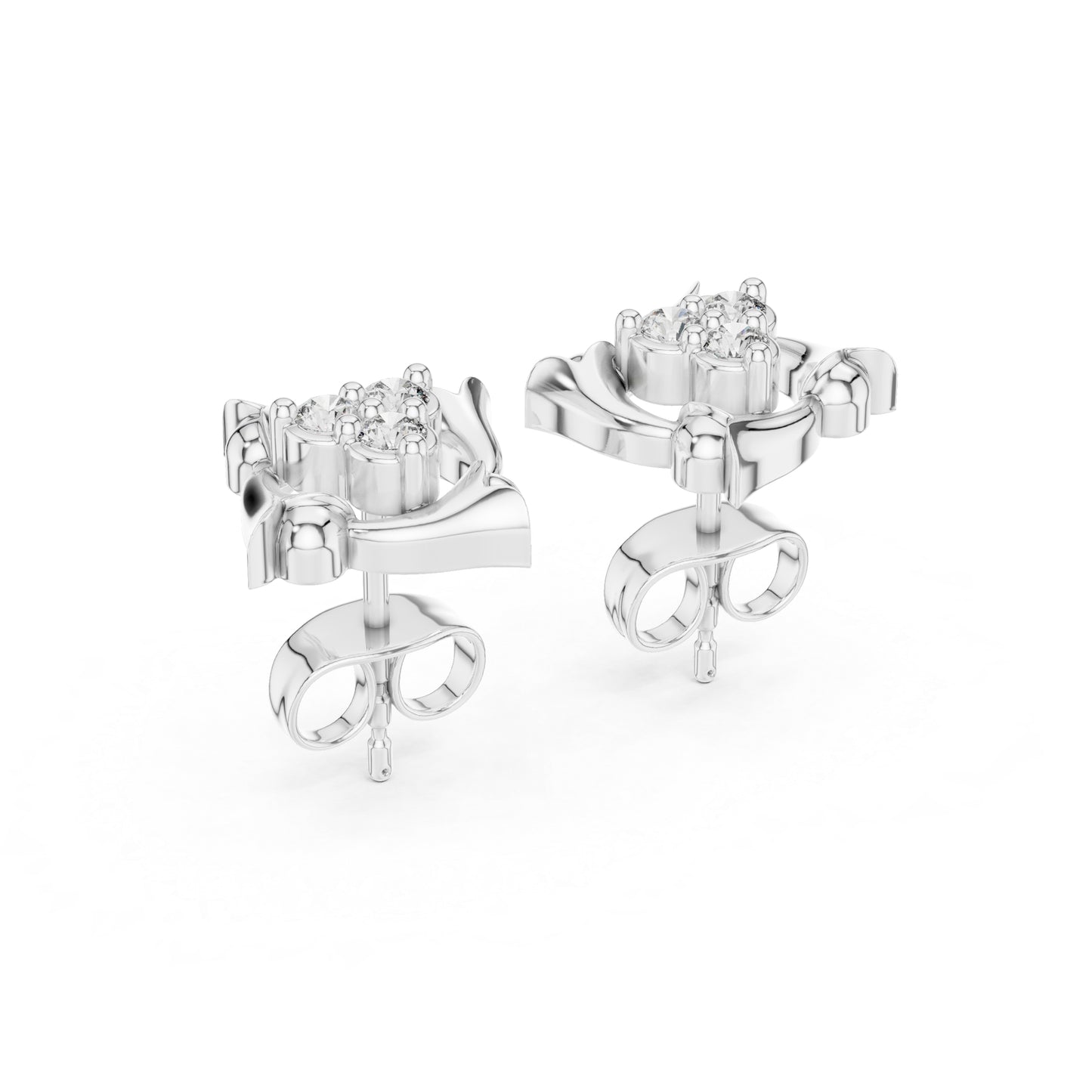 14K White Gold Round Lab-Grown Diamond Engagement Earrings for Women | Pure Carat