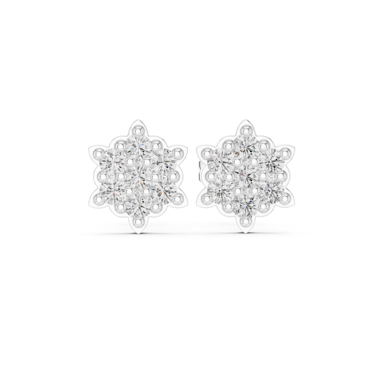 18K Rose Gold Round Lab-Grown Diamond Everyday Wear Earrings for Women | Pure Carat