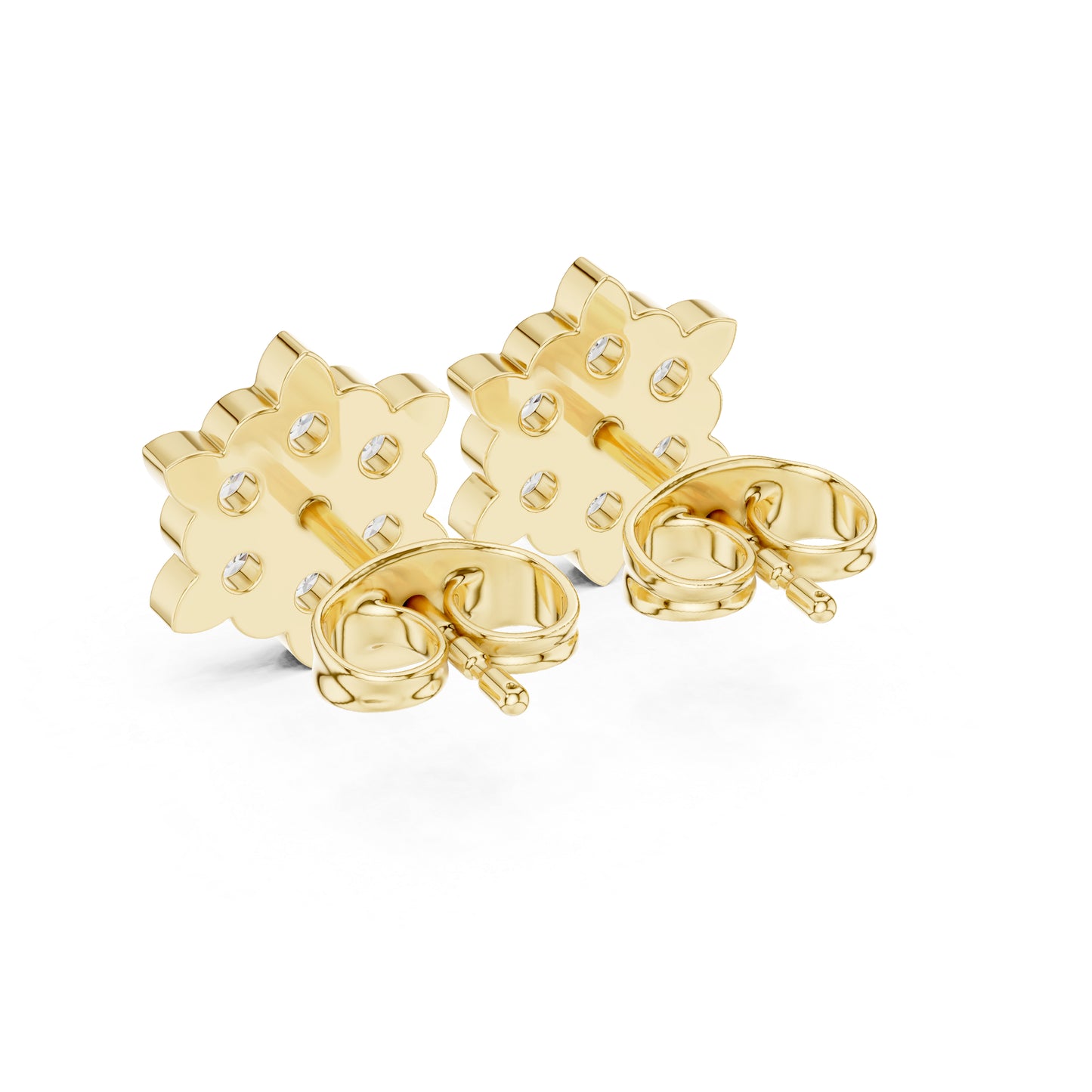 18K Rose Gold Round Lab-Grown Diamond Everyday Wear Earrings for Women | Pure Carat