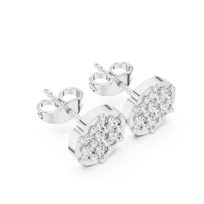 14K Yellow Gold Round Lab-Grown Diamond Everyday Wear Earrings for Women | Pure Carat