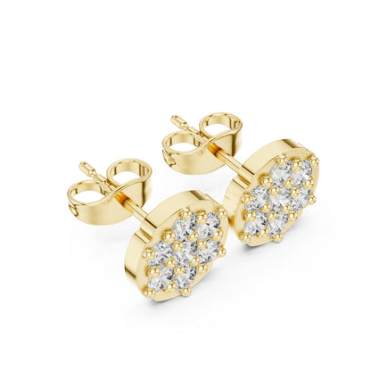 14K Yellow Gold Round Lab-Grown Diamond Everyday Wear Earrings for Women | Pure Carat