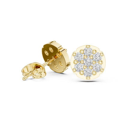 14K Yellow Gold Round Lab-Grown Diamond Everyday Wear Earrings for Women | Pure Carat