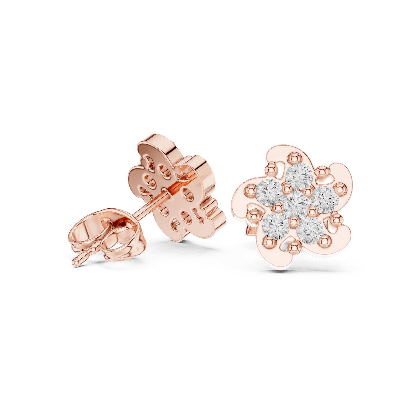 14K White Gold Round Lab-Grown Diamond Engagement Earrings for Women | Pure Carat