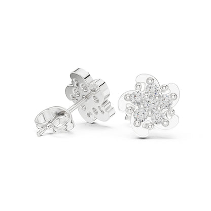 14K White Gold Round Lab-Grown Diamond Engagement Earrings for Women | Pure Carat