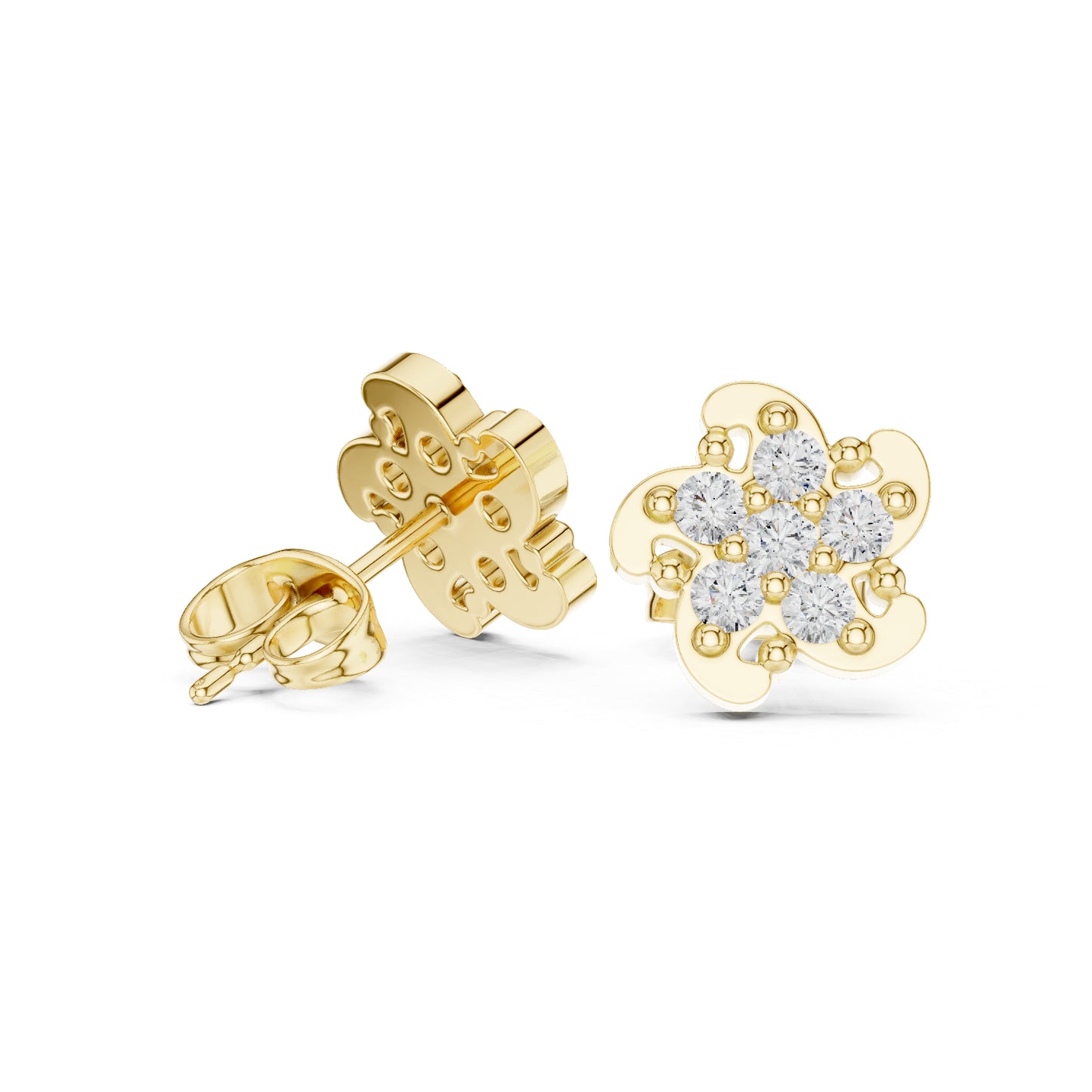 14K White Gold Round Lab-Grown Diamond Engagement Earrings for Women | Pure Carat