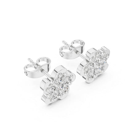 14K White Gold Round Lab-Grown Diamond Engagement Earrings for Women | Pure Carat