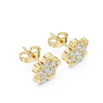 14K White Gold Round Lab-Grown Diamond Engagement Earrings for Women | Pure Carat
