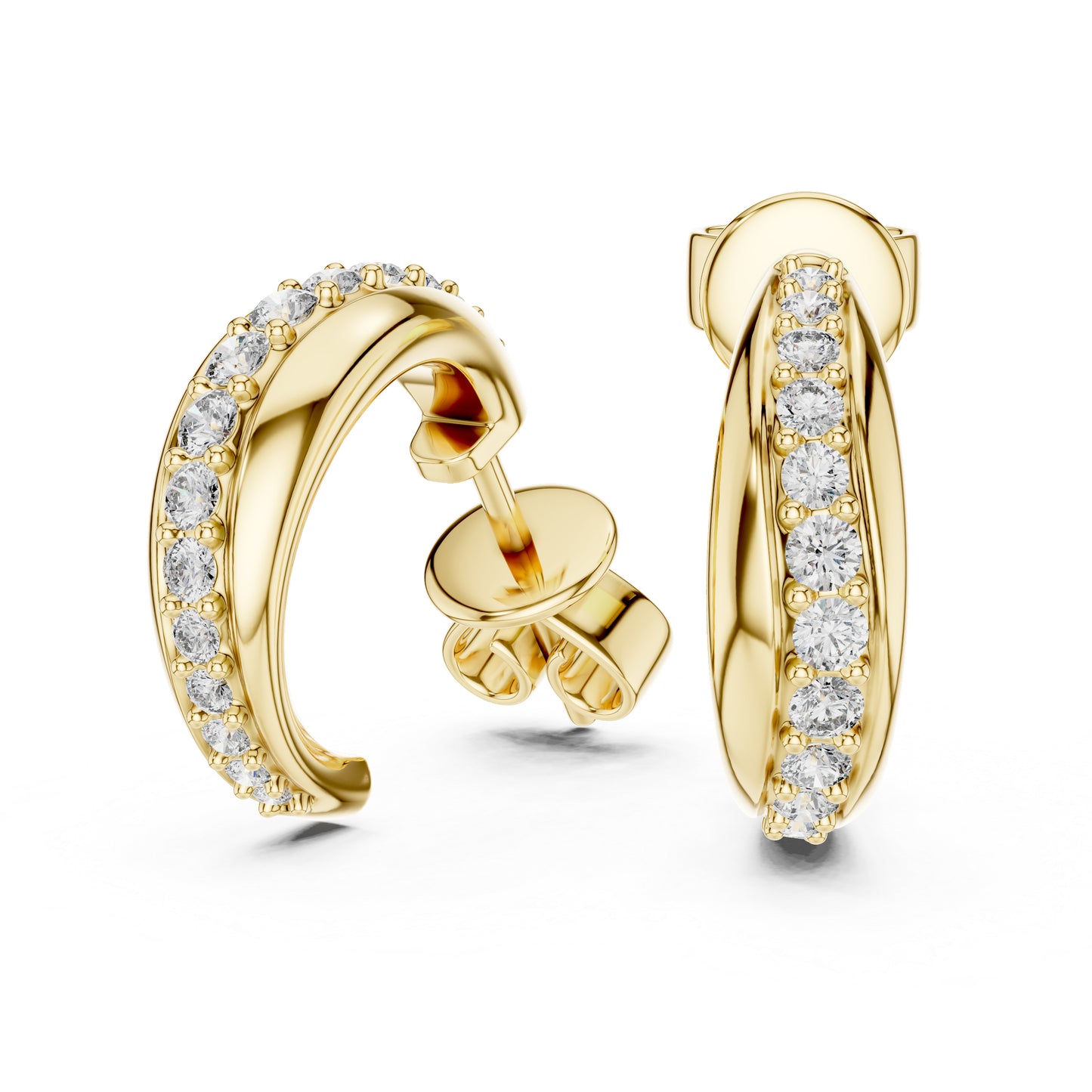 14K Rose Gold Round Cut Diamond Earrings for Women - Party Wear Jewellery - Pure Carat
