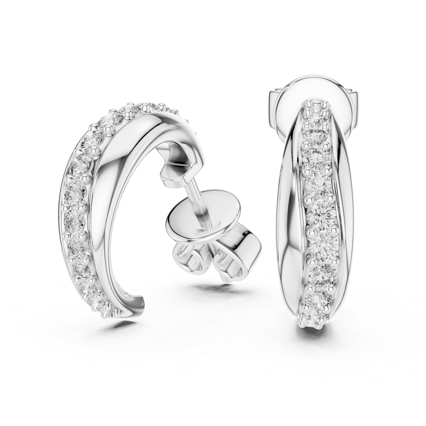 14K Rose Gold Round Cut Diamond Earrings for Women - Party Wear Jewellery - Pure Carat