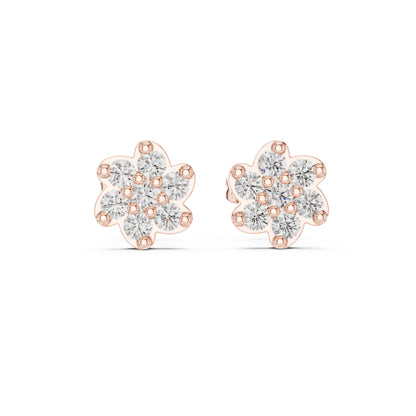 18K Rose Gold Round Lab-Grown Diamond Engagement Earrings for Women | Pure Carat
