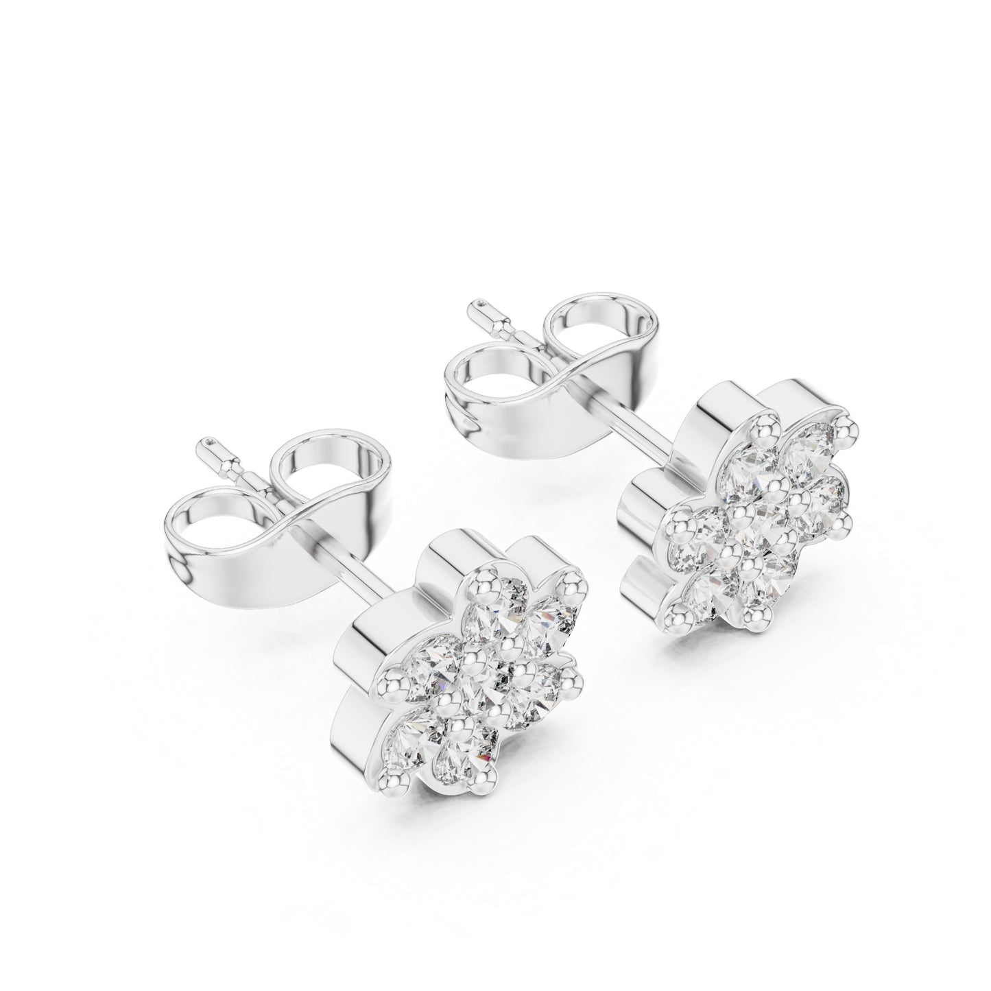 18K Rose Gold Round Lab-Grown Diamond Engagement Earrings for Women | Pure Carat