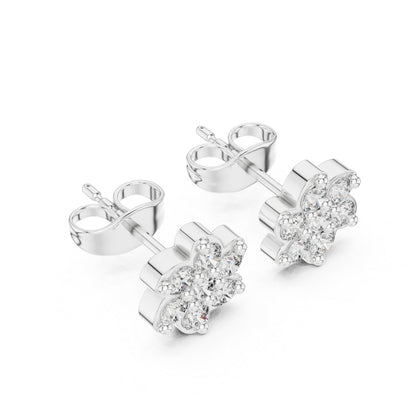 18K Rose Gold Round Lab-Grown Diamond Engagement Earrings for Women | Pure Carat